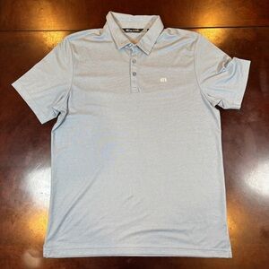 TravisMathew Men's Heathered Blue Performance Polo - Size XL
